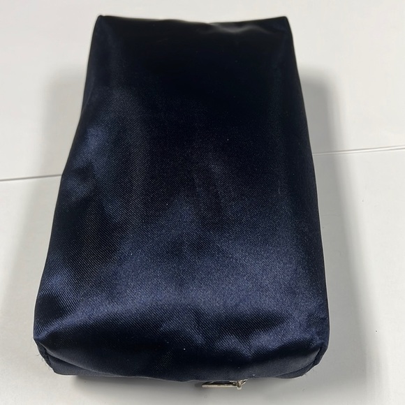Chopard Navy Blue Satin Zip Pouch Clutch Makeup Bag - Picture 4 of 6